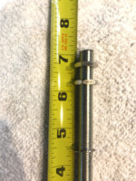 Checking measurements for lamp pipe running from bottom of base to top, where mainland pipe mounts.