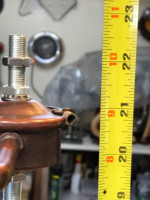 Checking height measurement for finished lamp assembly.