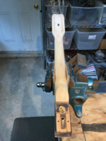 Final sanding on neck, before painting.